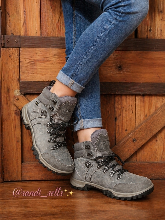 Ecco Shoes - NWOT Ecco Women's Gray Lace-Up Suede Hiking Boots
